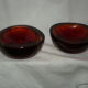 Paire de coupelles Seguso Murano rouge selenium XX°