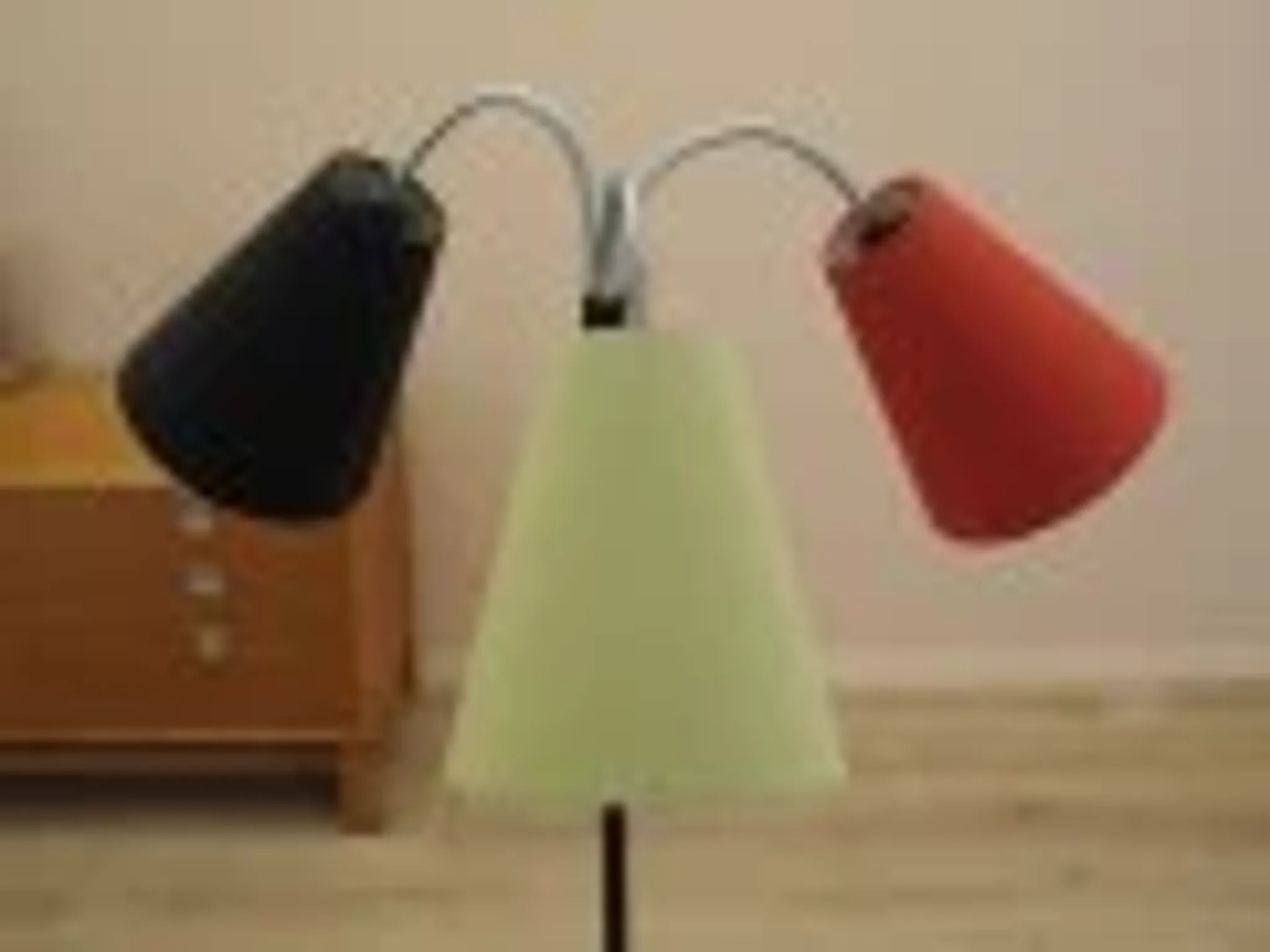 Danish floor lamp with three adjustable arms, metal construction, 2000s