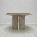 ‘70s Unique Large Round Vintage Marble Dining Table