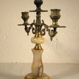Three-light onyx chandelier