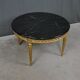 Coffee Table in Marble & Gilded Wood with Gold Leaf, Louis XVI Style – Mid 20th Century