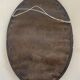 Old stitched oval mirror, 53x37 cm