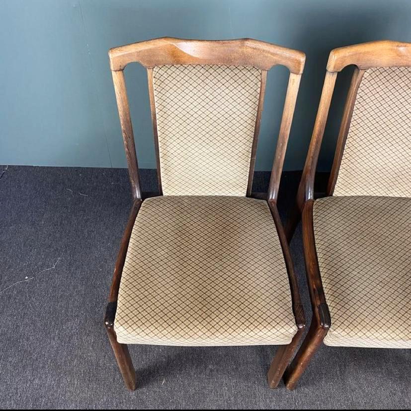 Set of 4 vintage wooden dining chairs 60s