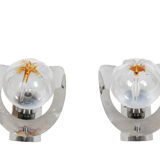 Mazzega, Pair of Murano glass sconces, 1970s