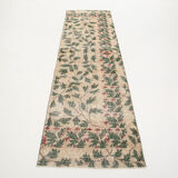2x9 Vintage Floral Runner Rug, 77x271Cm