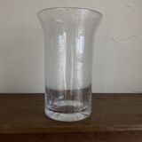 1970 XXXL vase in solid bubbled glass H33cm