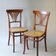 2 Thonet N°221 chairs, caned Art Nouveau bronze decor