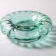 Cendrier en verre soufflé vintage teal, cendrier italien des années 50 / années 70