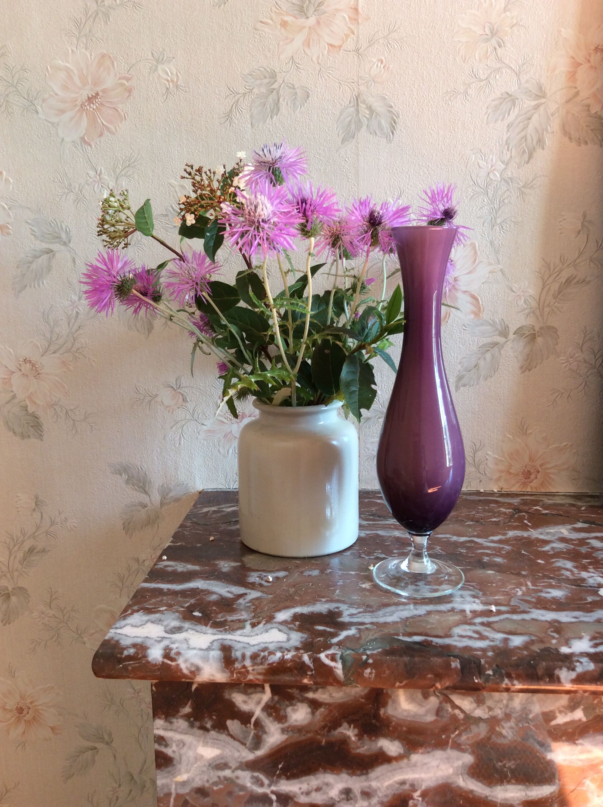 Vase en opaline tricolore