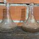 Pair of Vintage Moulded Glass Wine Decanters