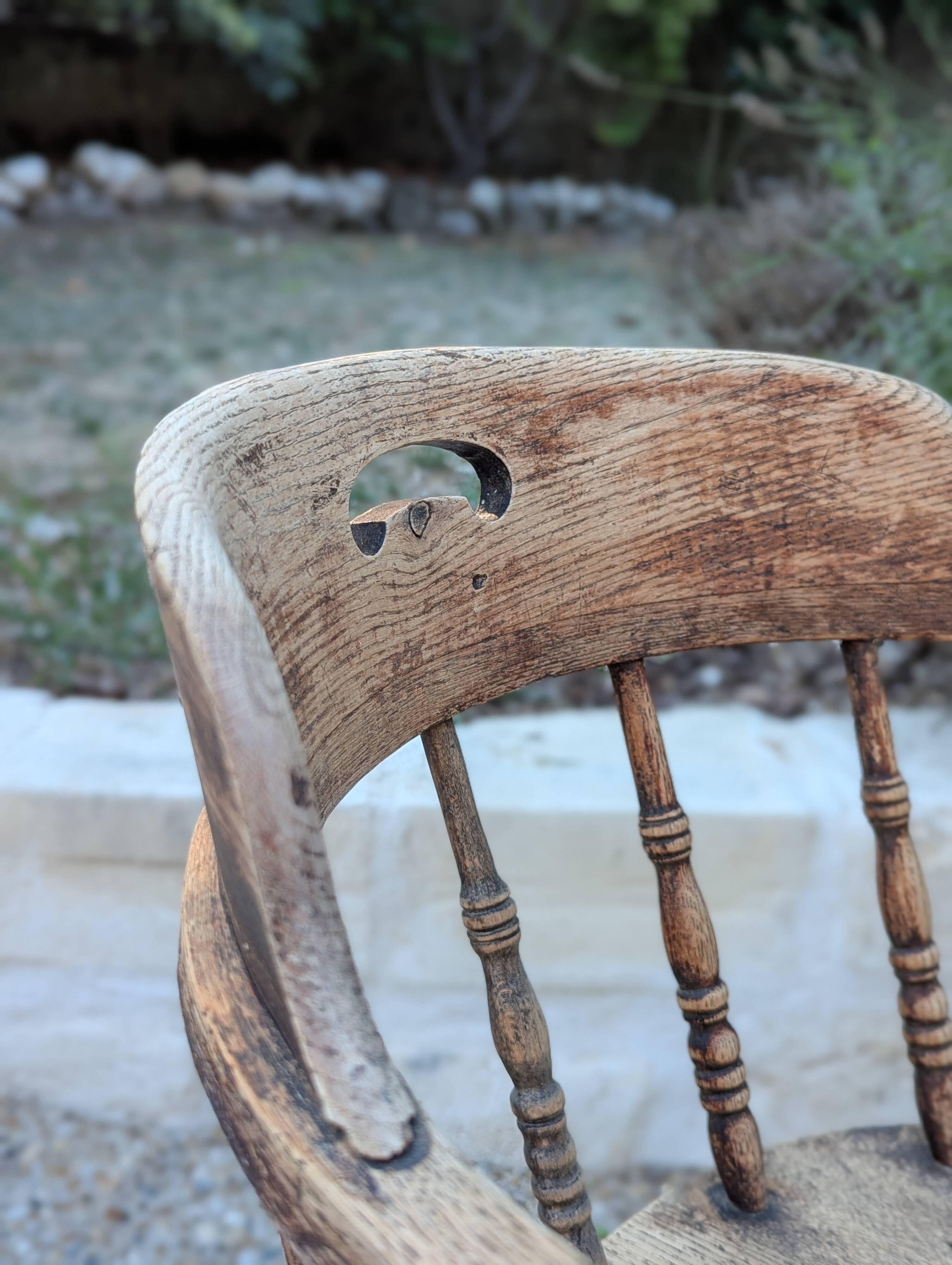 Pair of English captain's armchairs