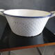 Old basin in blue/white enamelled sheet metal