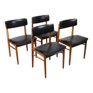 4 chaises scandinaves - teck