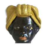 Mini yellow woman head vase