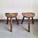 Pair of vintage brutalist stools from the 1970s.