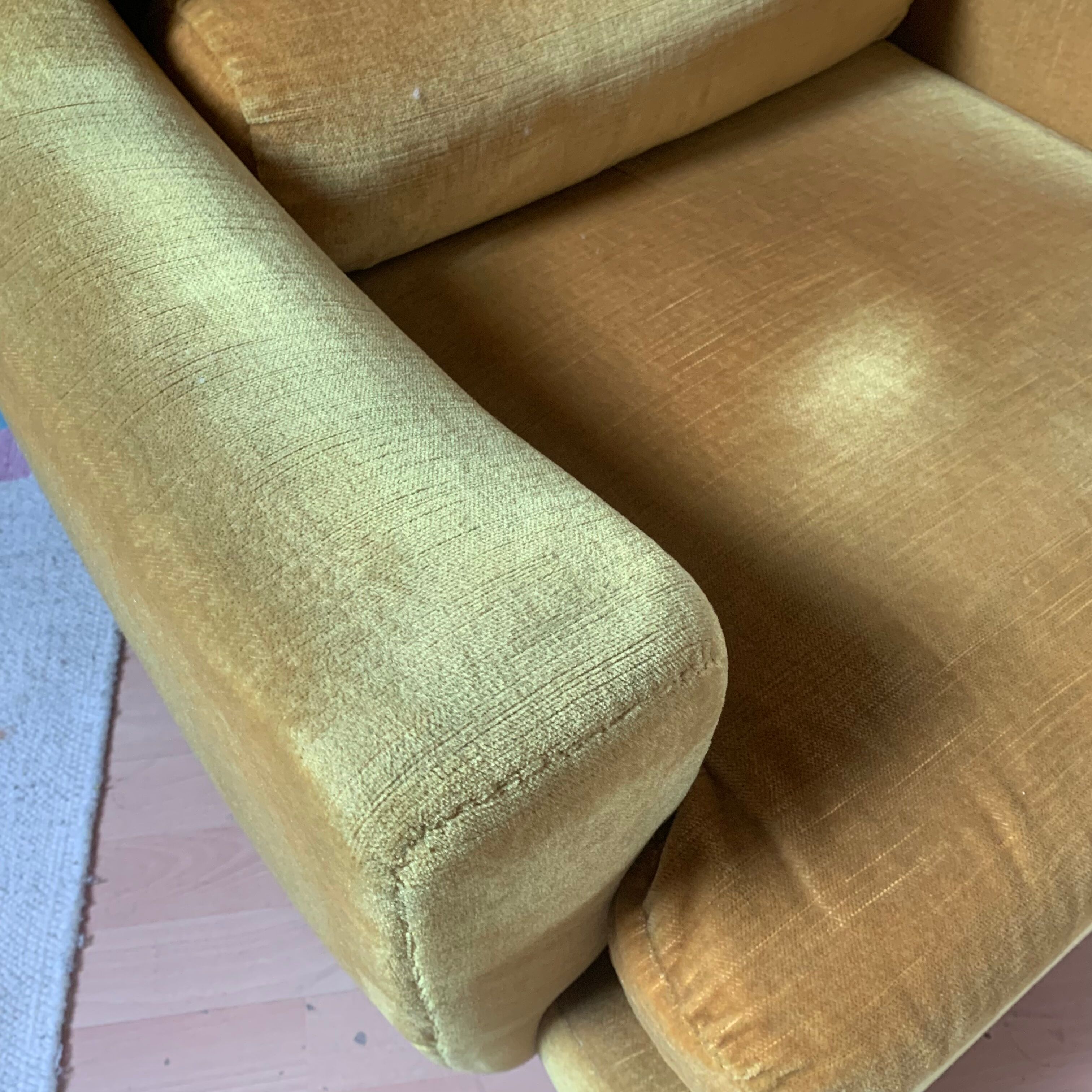 Pair of vintage mustard yellow armchair