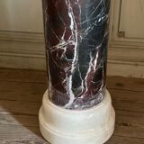 Pair of columns in levanto marble and carrara white circa 1990