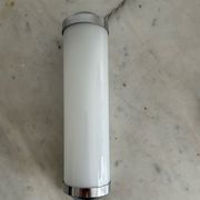 Vintage modernist wall lamp, chrome and opaline glass, France 1930