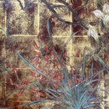 A.Bouverat Lacquered panel of Chinese inspiration hand painted 20th century