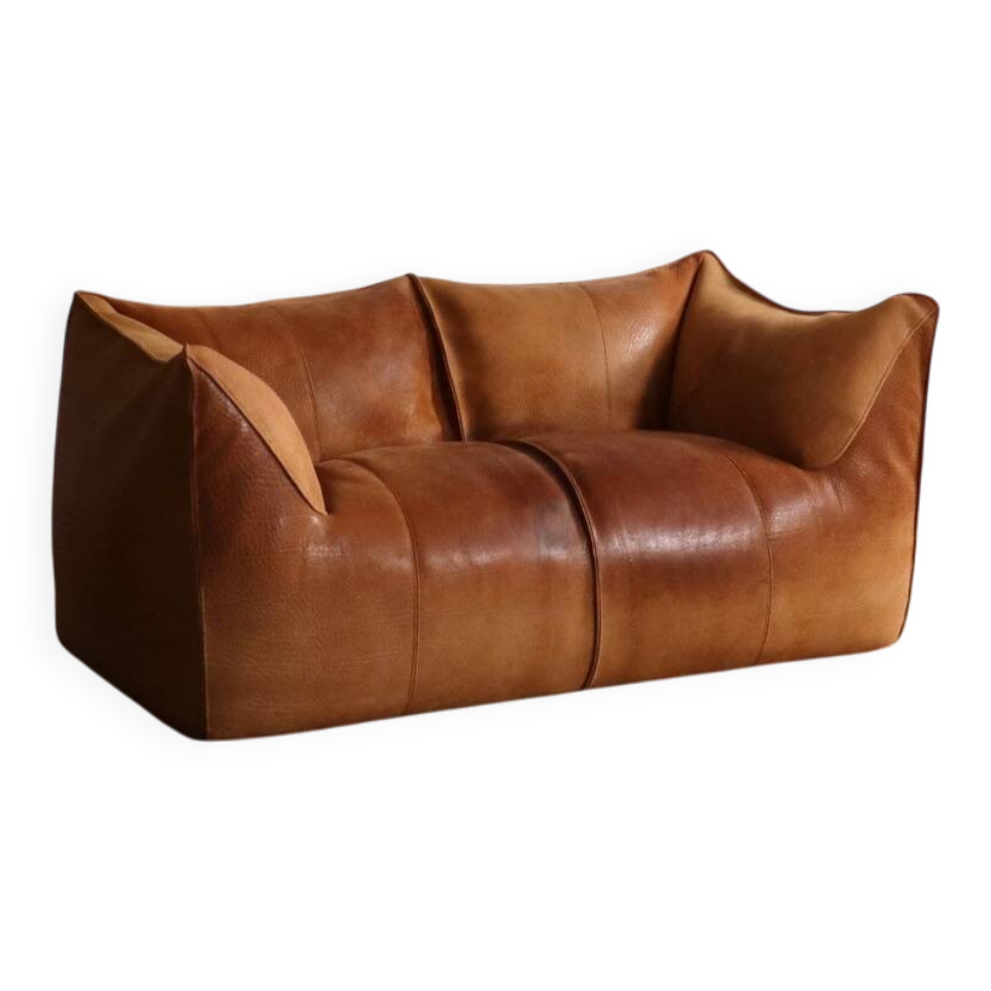 Le Bambole sofa in buffalo leather by Mario Bellini for B&B Italia, 1970s