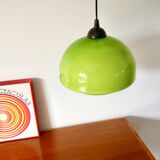 Suspension in green opaline mushroom design 60s-70s