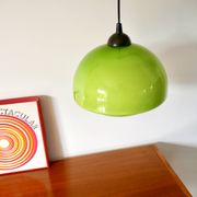 Suspension in green opaline mushroom design 60s-70s