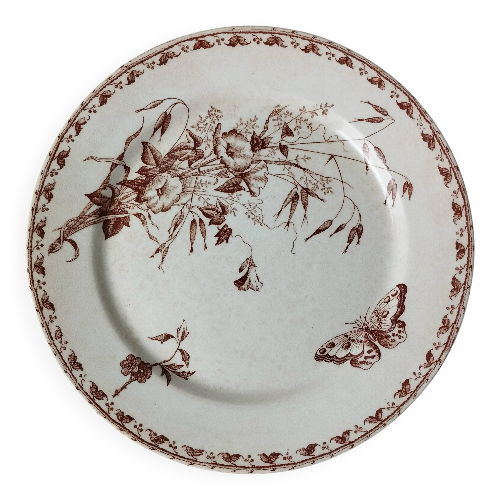 Assiette plate Sarreguemines U&C « Carmen » en terre de fer