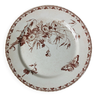 Assiette plate Sarreguemines U&C « Carmen » en terre de fer