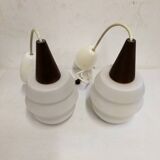 Suspension in opaline and teak scandinavian style