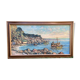Tableau, Marine bateaux et côte rocheuse en Méditerranée