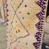 Berber wool carpet with colorful pattern 72x115cm
