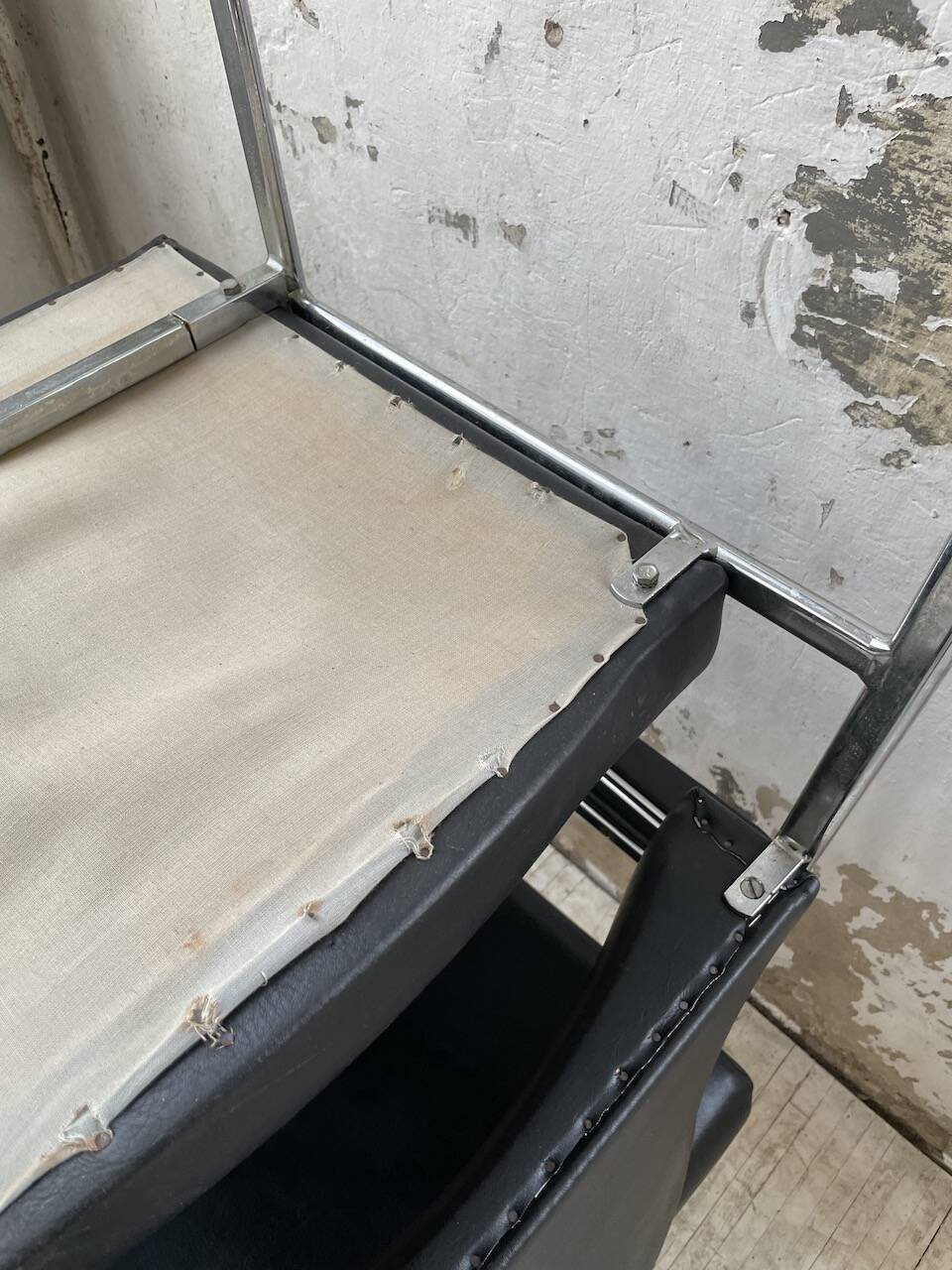 Pair of chrome office chairs