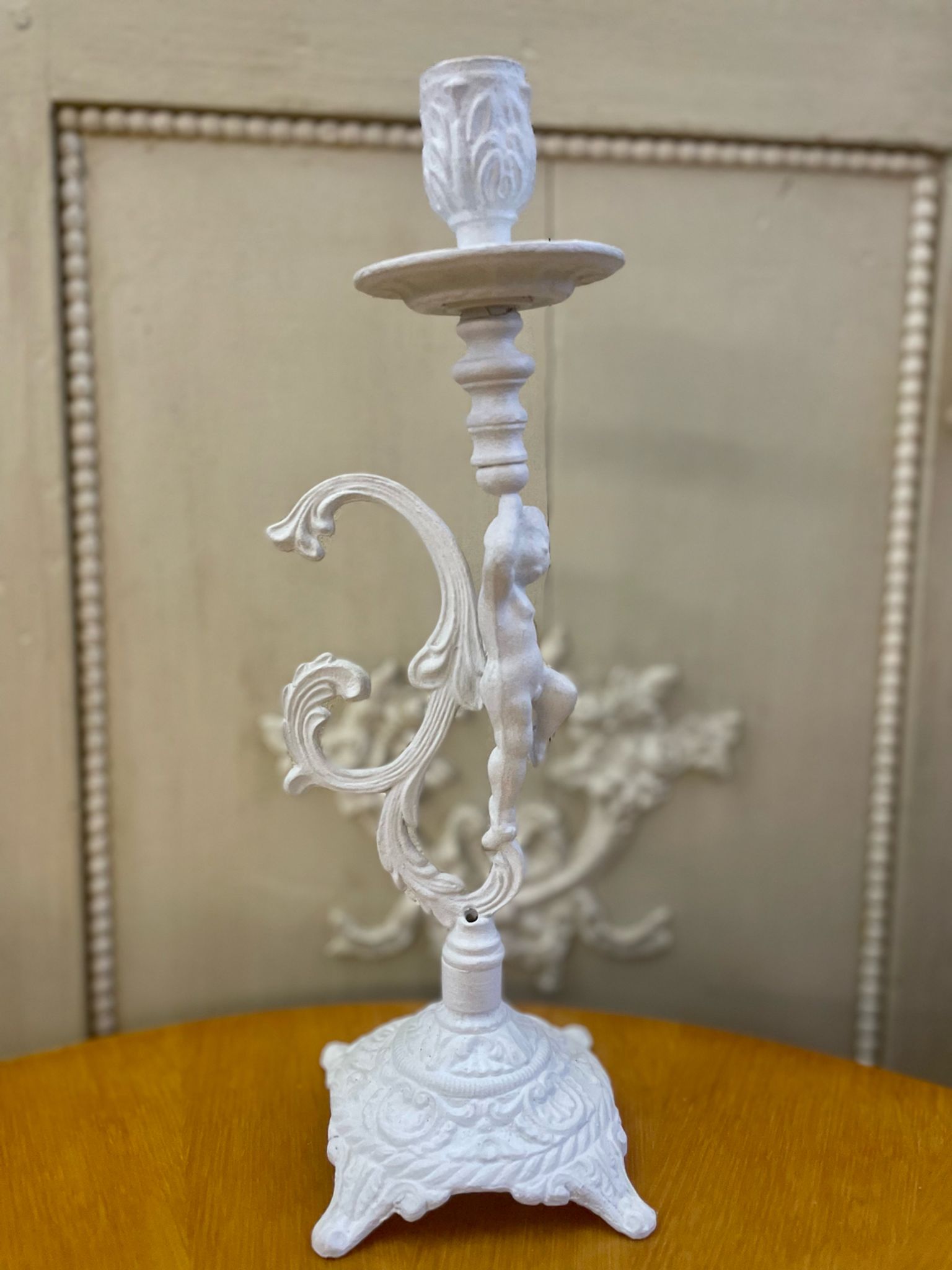 Bougeoir laiton angelot chérubin XIXeme