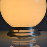 Art Deco table lamp with white opaline glass globe