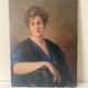 Portrait woman oil on wood