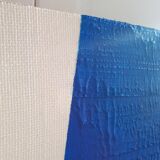 Contemporary abstract painting on burlap 60 x 97 cm