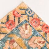 4x7 Orange Red Geometric Oriental Vintage Rug, 134x218Cm