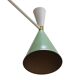 Lampe suspendue laquée blanche et verte de style Stilnovo. Espagne, 2022.
