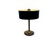 Lampe de table vintage noire avec pied en cuir