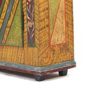 Rustic Farmhouse Antique Original Folk Art Painted Bridal Cabinet