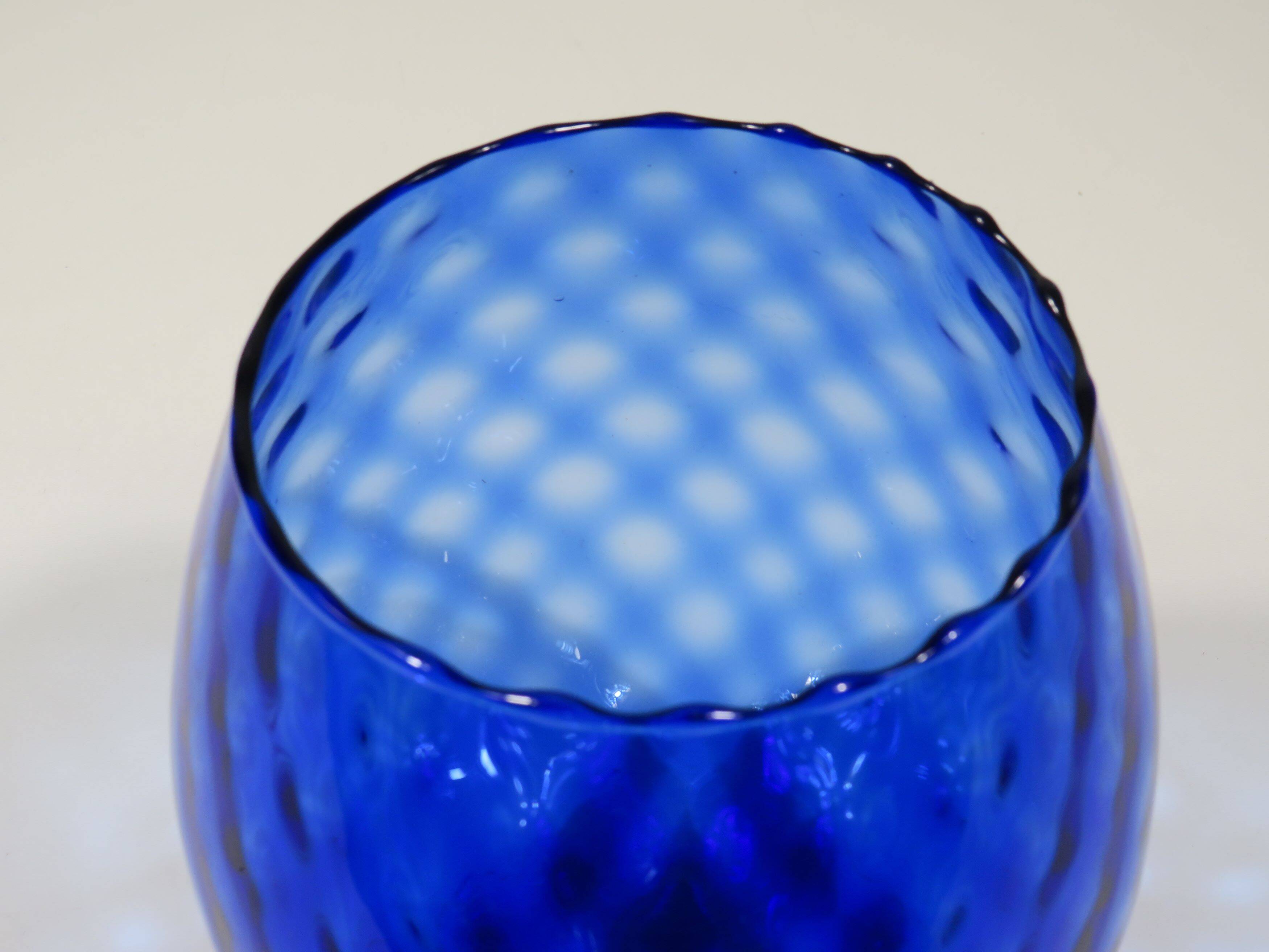 Large mouth-blown Empoli glass