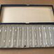 Antique set of 12 crystal knife holders art table kitchen vintage
