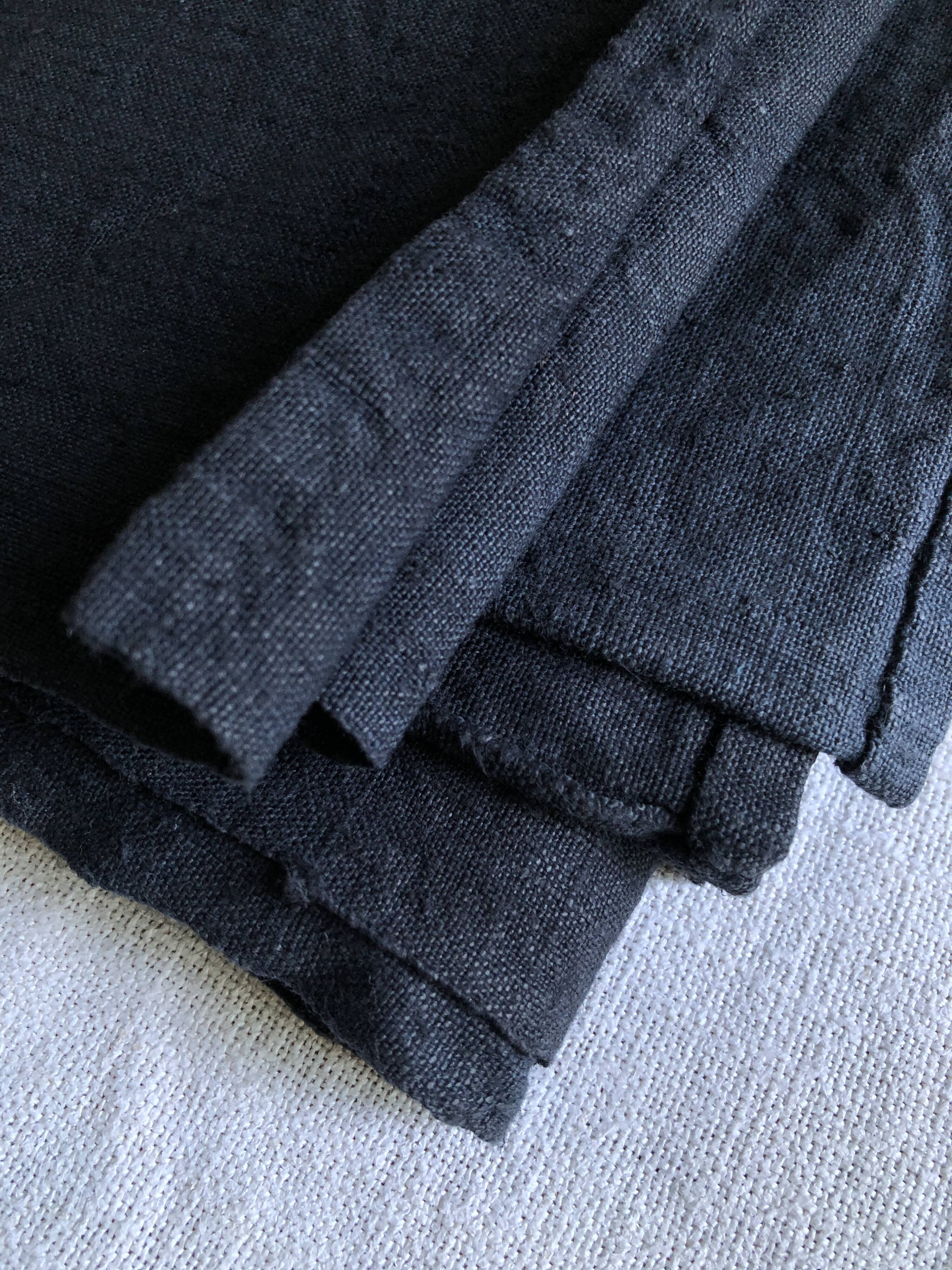 Black tinted hemp harvest tablecloth