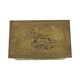 Large Repoussé Chest Coal Fireplace Brass Wood Early 20th Century