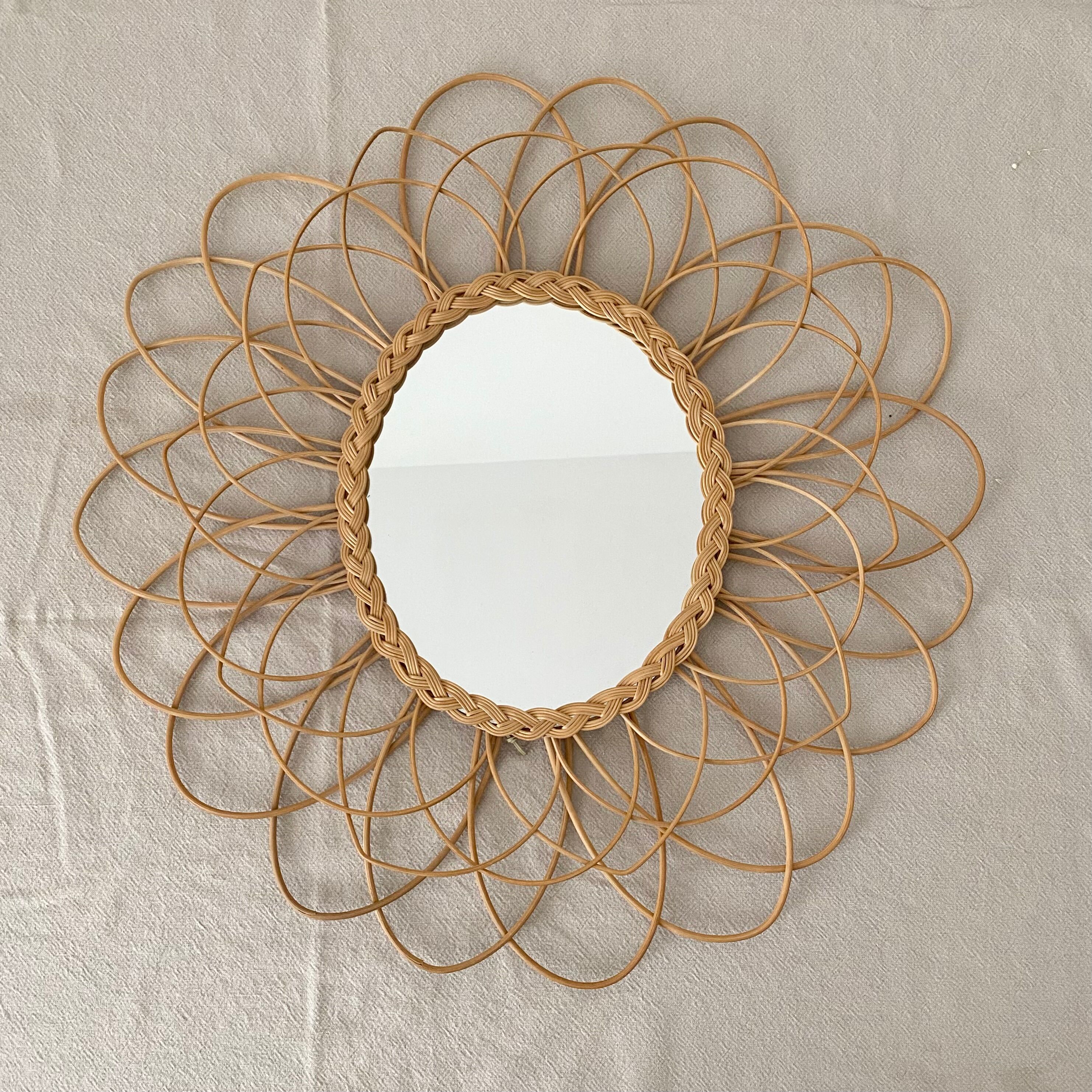 Rattan sun mirror 55cm