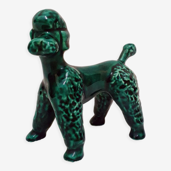 Green Art Deco ceramic poodle