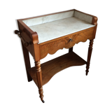 Old walnut dressing table with its toiletries