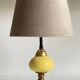 Old ceramic and bronze lamp