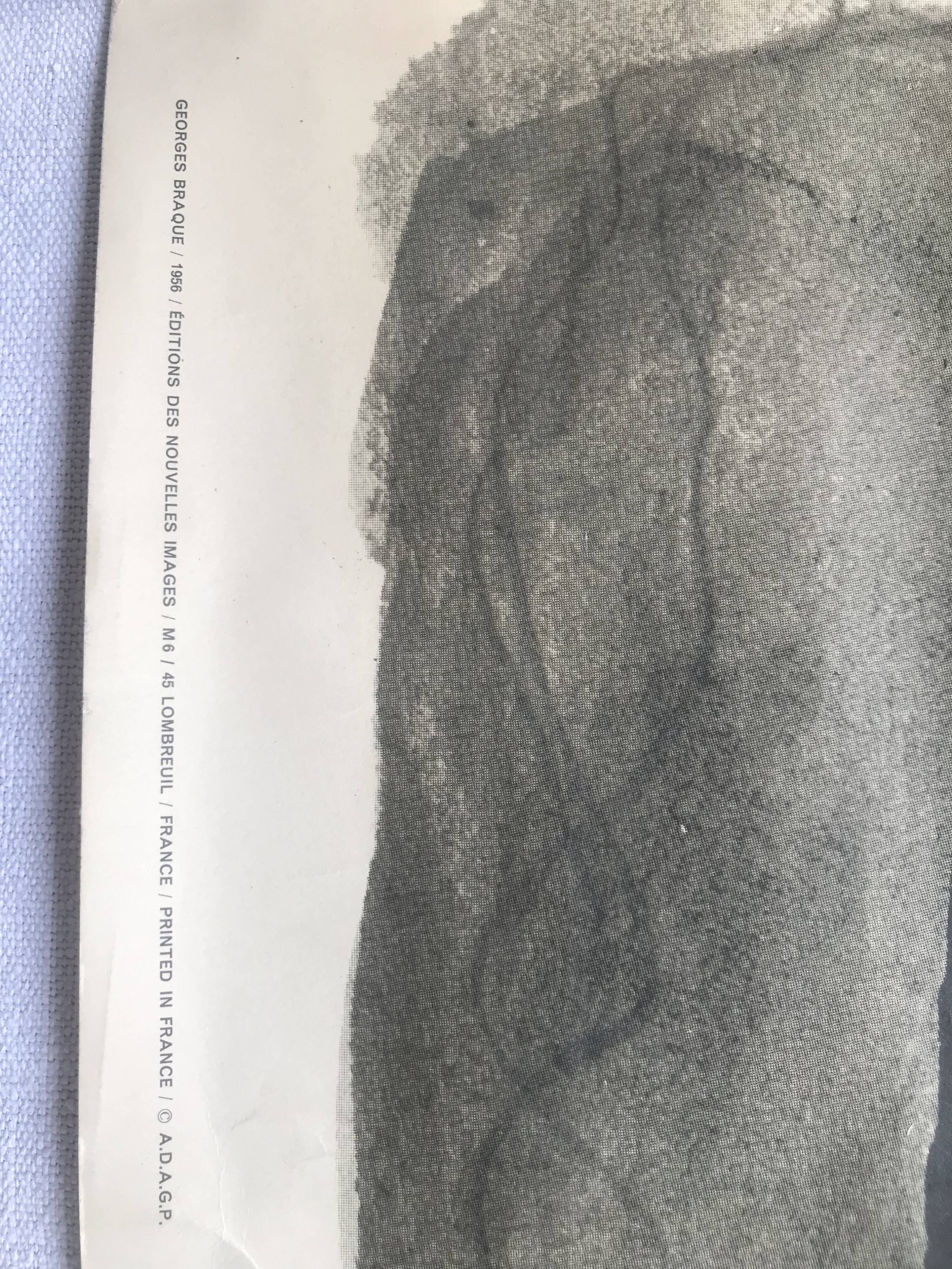 Poster Georges Braque litho offset 1956 - Three red birds -