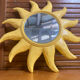 Vintage Yellow Ceramic Sun Mirror D. DINIS #E067